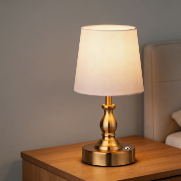 Mini Cordless LED Table Lamp Touch Dimmable Antique Brass